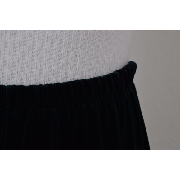 Vintage 90s Forest Green Velvety‎ Stretch Pull-On pants size L | 24-32 waist - Picture 10 of 10